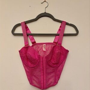 Juicy Couture Pink Bra Satin Bustier